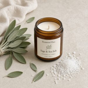 Sage & Sea Salt handmade soy candle
