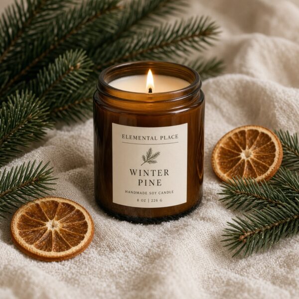 Winter Pine handmade soy candle